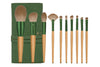 Green Brush Kit | 10 Makeup Brushes with Pouch